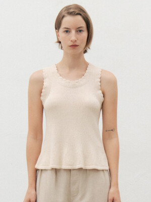 Via Jade lace knit top (Ivory)