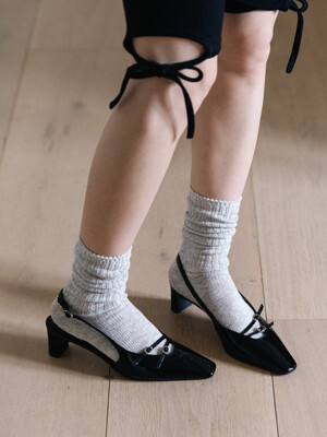 Diagonal Buckle Strap Slingback_3 Colors