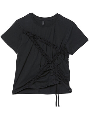 Diagonal Strap T-shirt (FL-121_Black)