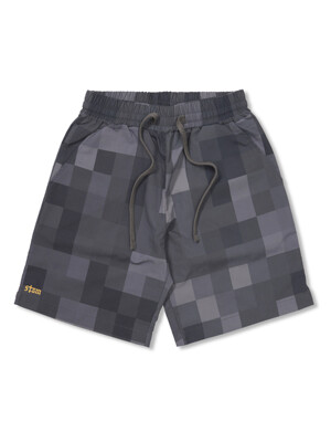 Square Camouflage Short Pants Gray