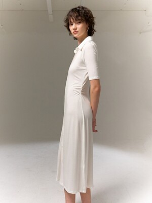 Cole button-up midi dress (white)