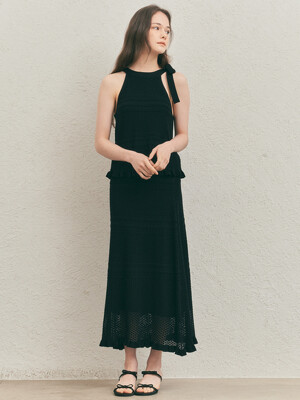 WD_Shirring camisole skirt set_BLACK