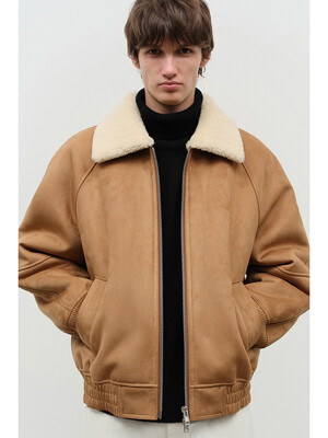 UNISEX VEGAN SHEARLING BLOUSON CAMEL_M_UDJU4D127CM