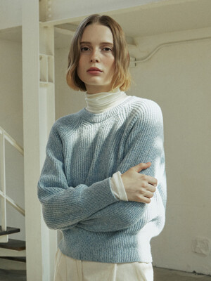 MIX WOOL KNIT_SKY BLUE