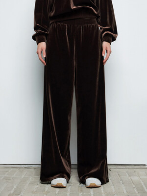 Velour Wide Pants_BROWN