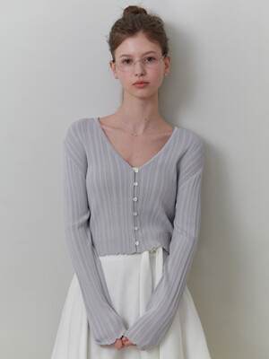 Bagel v cardigan (silver blue)
