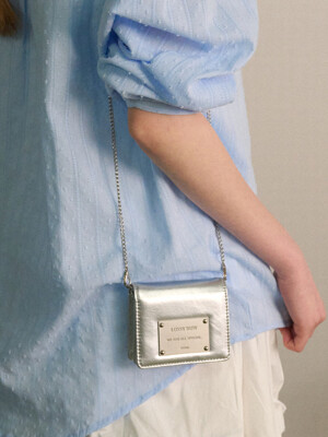 Chain Card Wallet Bag Silver