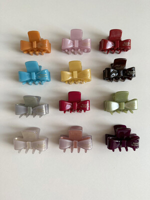 Point ribbon hair clip (12color)