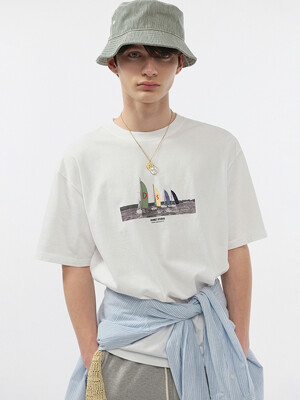 UNISEX APPLIQUE YACHT T-SHRT OFF WHITE_M_UDTS5B134OW
