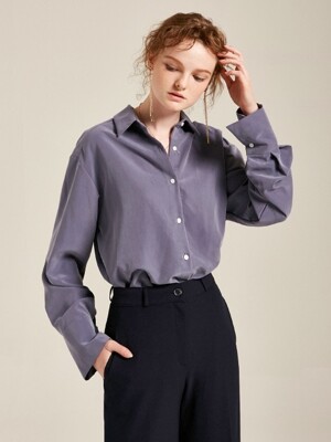 SOFT TEXTURE CUFF SHIRTS_BLUE