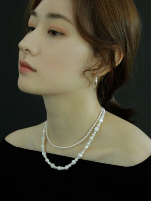 Middle pearl N & Basic pearl N SET (925Silver)