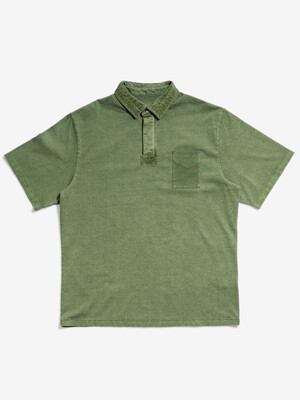 Garment Dyed Heritage Polo Shirt (Green)