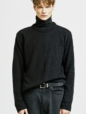 DIVISION MOHAIR & SOILD KNIT BLACK