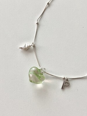 CLEAR GREEN HEART NECKLACE