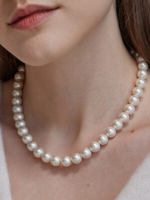 Beige Pink Pearl Necklace _ 925silver