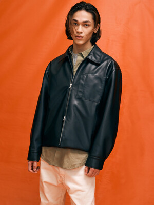 [리퍼브][Conscious] Eco Leather Bomber Jacket