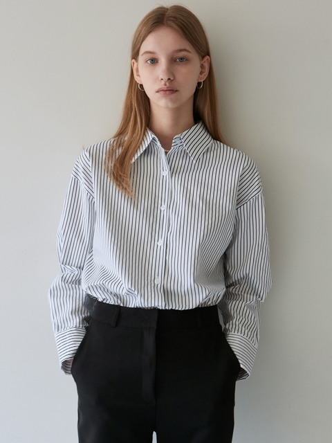 셔츠 - 얀13 (YAN13) - STRIPE LONG SLEEVES SHIRT_NAVY