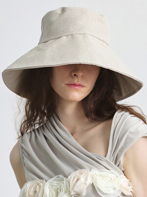 WIDE BUCKET / BIG EYE LINEN / SAND BEIGE