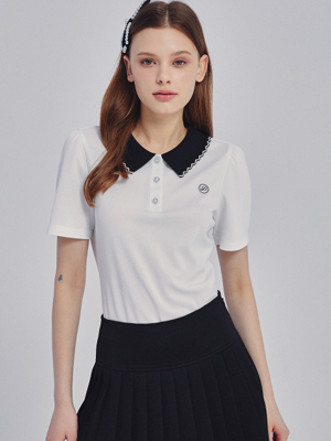 Scallop collar pique Top_IV