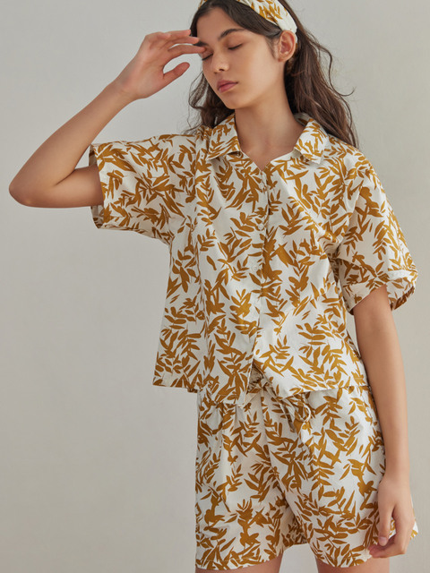 라운지웨어,라운지웨어,라운지웨어 - 아템포 (atempo) - BALI V-NECK PAJAMA SET_leaf coconut