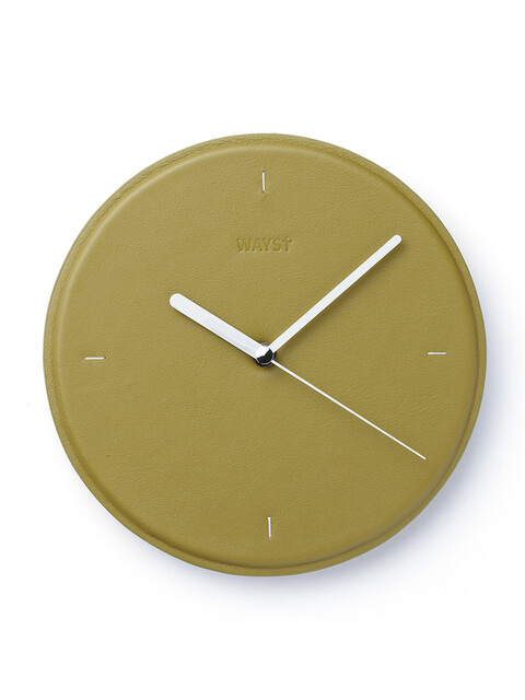 홈데코,홈데코 - 웨이스트 (WAYST) - HANDMADE CIRCLE LEATHER WALL CLOCK_DUST OLIVE