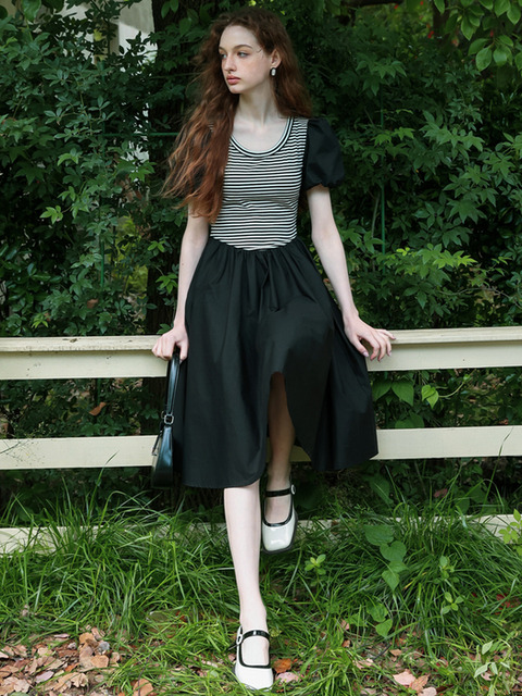 원피스 - 쎄무아듀 (Cest Moidew) - Cest_French stripe contrast dress