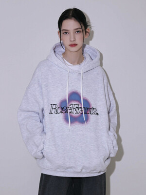 Spray Flower Hoodie [White melange]