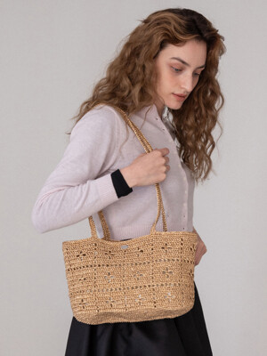 No.183 / Metallic Crochet Big Shoulder Bag _ 실버, 골드, 블랙