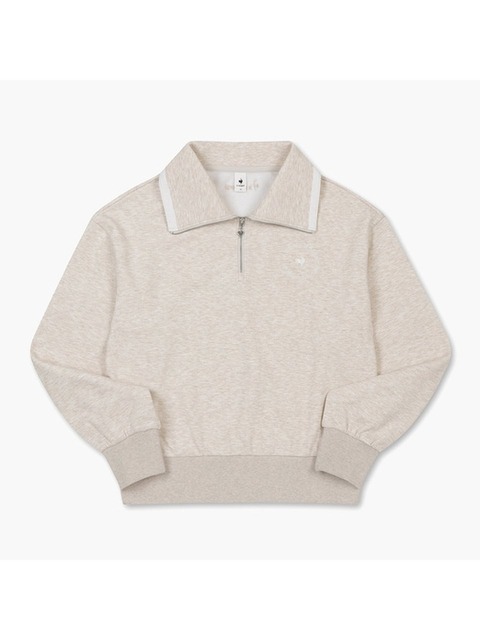 스포츠웨어 - 르꼬끄 스포르티브 (Lecoq sportif) - [르꼬끄 공식] 우먼스 에슬레저 멜로우 빅카라 반집 맨투맨 (QO422OFSO4)