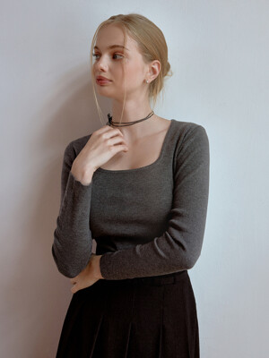 Mu square knit (charcoal)