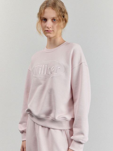 티셔츠 - 틸버 (Tillber) - Logo Sweatshirt_Light Pink