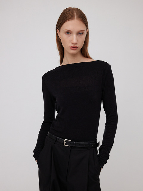 티셔츠 - 하베크 (HAVEC) - Long sleeve layered t shirts / Black