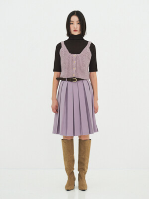 Half Pleated Skirt (Purple)