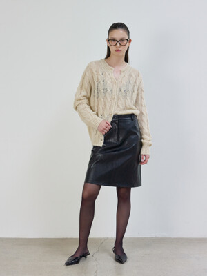 Grandma Chunky Knit Cardigan (Ash Beige)