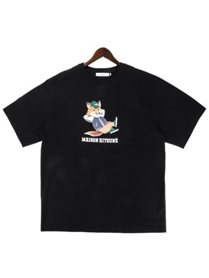 [메종키츠네] 23SS (KM00103KJ0008 BLACK) 남성 드레스드 폭스 반팔 티셔츠