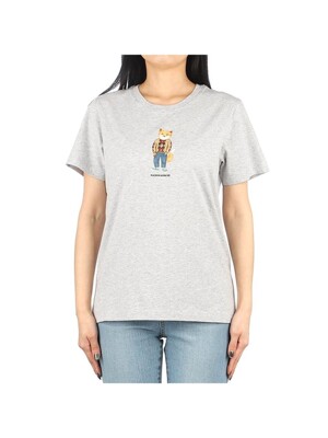 [메종키츠네] 23FW (LW00112KJ0008 LIGHT GREY MEL) 여성 드레스드 폭스 반팔 티셔츠