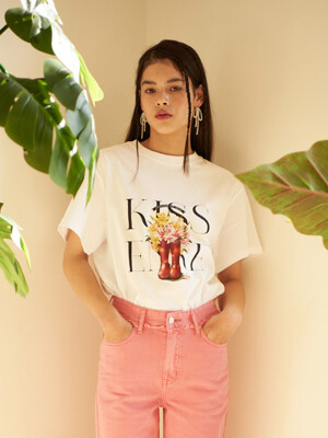 KISS FOR FLOWER T-SHIRTS [WHITE]