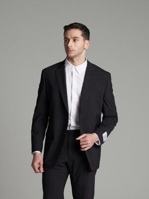 [M~5XL] Wool Blend Single Set-up Blazer_charcoal