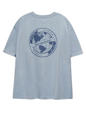 트래블 시티 EARTH 그래픽 반팔 티셔츠 SKY BLUE