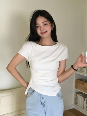 [여울PICK]LOND WAIST TUCK  T-SHIRT (Z-BL-4225)