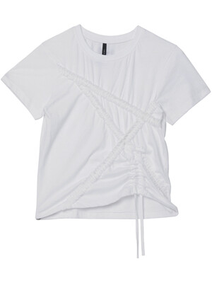 Diagonal Strap T-shirt (FL-121_White)