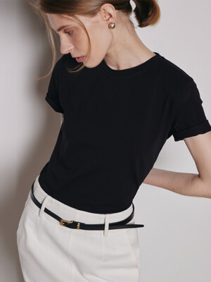 Cotton Slimfit T-shirts_Black