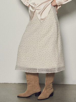 Dot See-through Layered Skirts_CTS609(Cream)