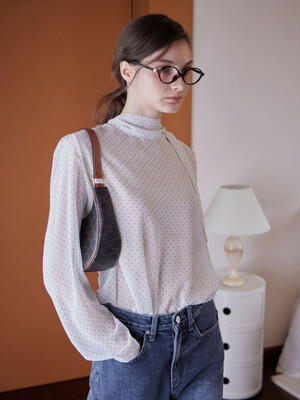 SEE-THROUGH DOT TIE BLOUSE