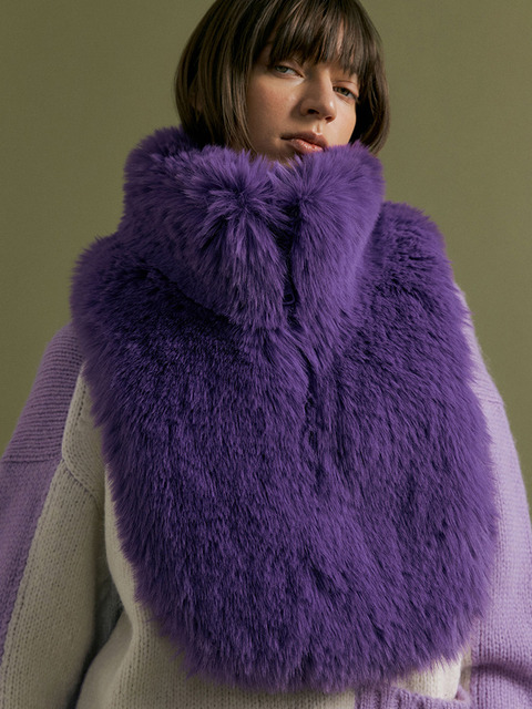 ◇MOLLIOLLI◇ THEO 2way fur & padding long muffler [pink 몰리올리]THEO 2way fur & padding long muffler [pink]
