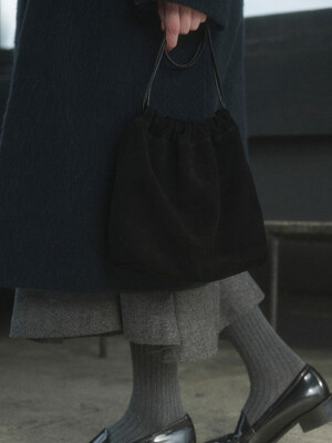 JOY SUEDE COW LEATHER BAG_BLACK