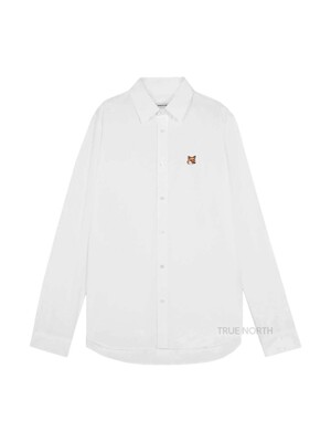 [메종키츠네] 25SS 남성 MM00409WC5010 P100 폭스 헤드 자수 셔츠 화이트