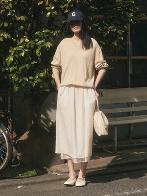 MAEVE LAYERED SKIRT_IVORY