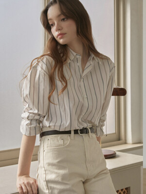 Mohan Regular Fit Stripe Shirt (ivory)