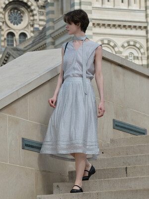 Pleated And Shirring Mix Full-Skirt SW5MS229-08